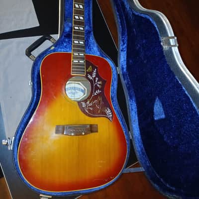 Vintage 1970s Granada W-65 Hummingbird Copy Acoustic Guitar PROJECT Japan Fender Hard Case image 1