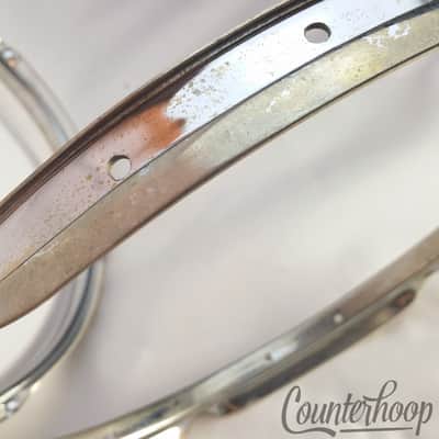 *Pearl 6x 12"Tom Drum Rims/Hoops Triple-Flange Chrome 6-Lug Hole Japan 70s Lot* image 3