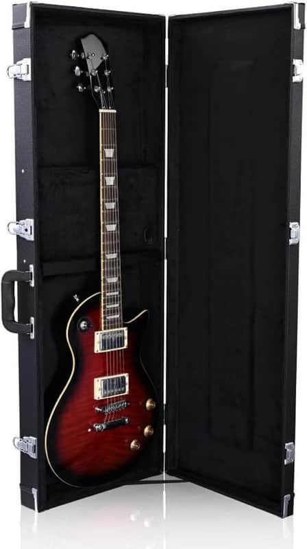 Guitar Hard Case Hard-Shell Case With Lock For Square Electric Guitar 41-7/10" x 15-2/5" x 3-3/4" PU Wood Molded Handle (For Rectangle Guitar) image 1