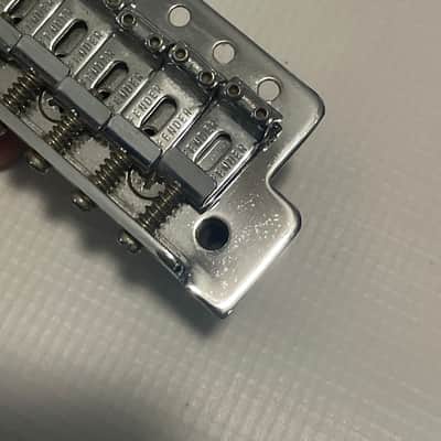 1990's MIM Fender Mexico Stratocaster Factory 6 Post Tremolo Bridge & Arm 2 1/16" String Spacing image 8