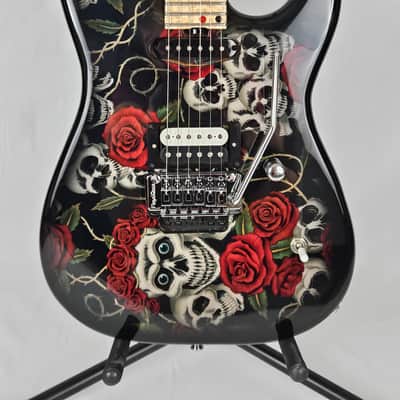 Funk Guitars usa S Series Skulls N Roses Superstrat guitar w/Floyd Rose & Dimarzio Pickups image 3