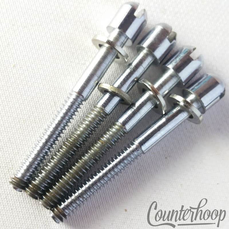 Ajax 4x 1 3/4"Slotted Tension T-Rods Tensioner Snare/Tom Drum Vintage Chrome 60s image 1