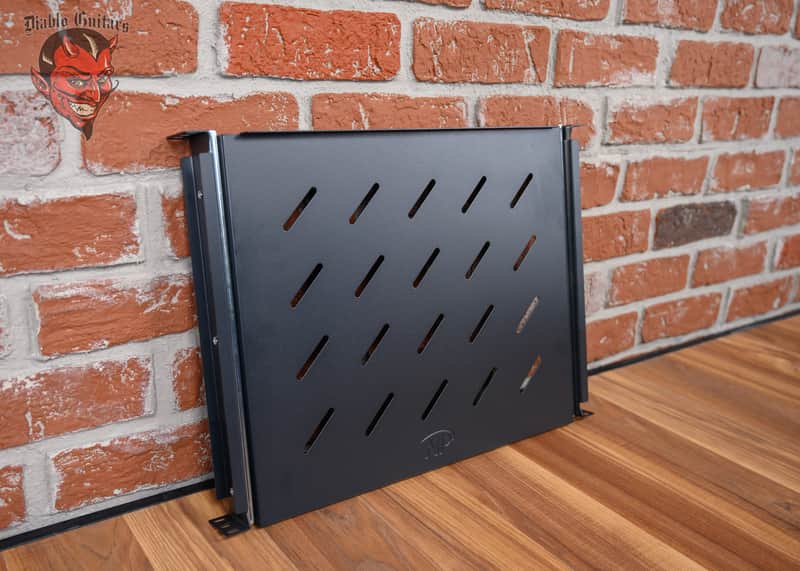Navepoint 350mm 4-Post 1U Vented Rack Sliding Shelf Black image 1