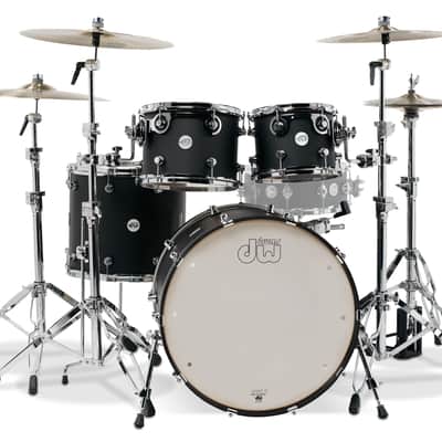 DW Design Series 8x10/9x12/14x16/18x22" 4pc Shell Pack , Black Satin image 2
