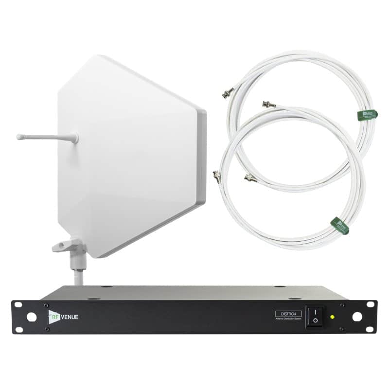 4-Channel Wireless Microphone Upgrade Pack with Diversity Fin IPX Antenna, White image 1
