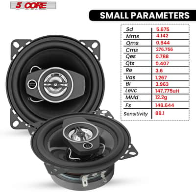 5Core Coaxial Door Car Speakers 4” Pair 250W 4Ohm 2 Way Component Subwoofer Audio w Super Tweeter image 8
