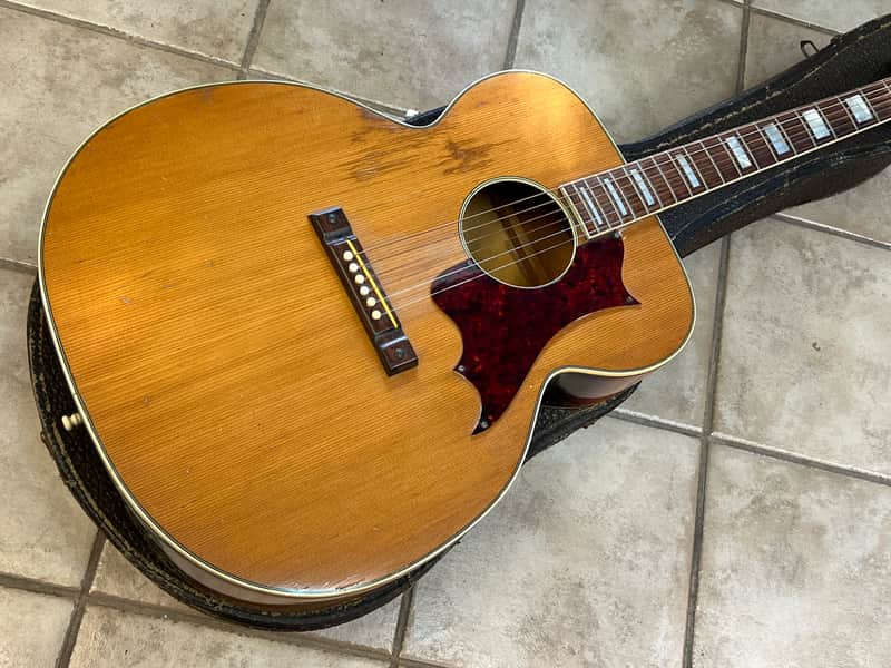 1965 Vintage Kay K-23 Jumbo Flat Top Acoustic Guitar Natural image 1