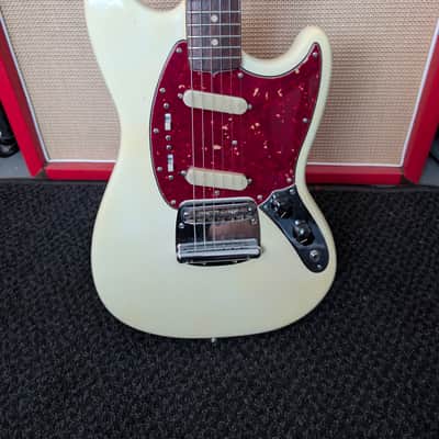 1965 Fender Mustang Olympic White refin with slab fretboard and B width neck!!! image 2