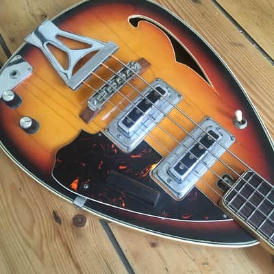 1960s Kawai Teardrop Bass Guitar Rare Japan Teisco image 5