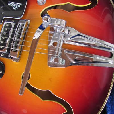 1960's Sano S-90 Semi Hollow Body Guitar W/OHC Cherry Sunburst Made In Italy Sano Wacky Guitar image 13