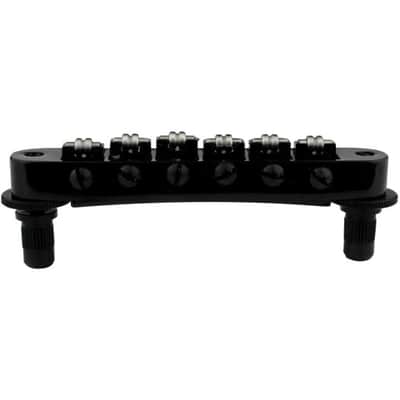 Guitar Roller Saddle Bridge - Tune-O-Matic Bridges with Post Hole 4.2mm Replacement Compatible with Gibson Les Paul LP SG 6 String Electric Guitar BM015 (Black) image 2