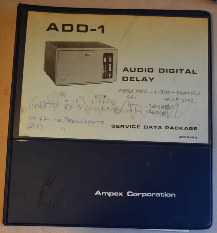 Ampex  Original ADD-1 Digital Delay Manual 90s? image 1