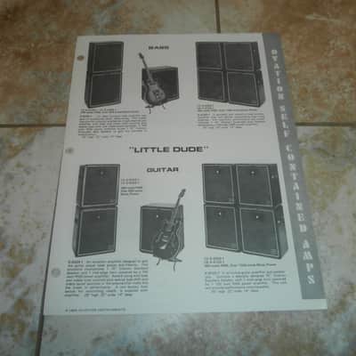 Vintage 1969 Ovation Big Dude, Little Dude Amplifier Flyer! Rare, Original Case Candy, Paperwork! image 1
