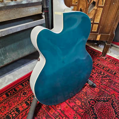 1964 Gretsch 6118 Double Anniversary Two tone Refin Turquoise/ White Silver image 10