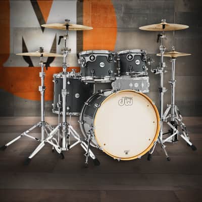 DW Design Series 4-Piece 22" Bass Drum Maple Shell Pack - Steel Gray w/Chrome Hardware image 1