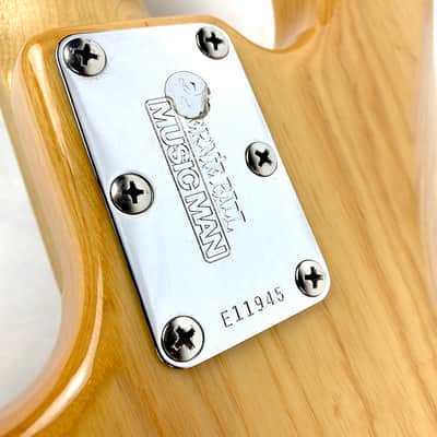 Ernie Ball Music Man Sting Ray 4 Fretless (Modified) 2000 Natural Ash image 14