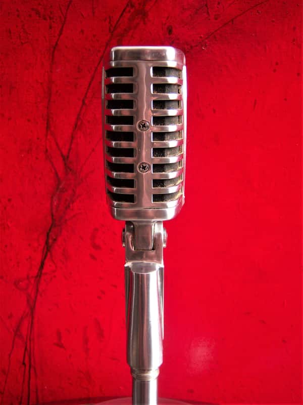 Vintage 1960's Monarch TM-16 dynamic microphone Satin Chrome High