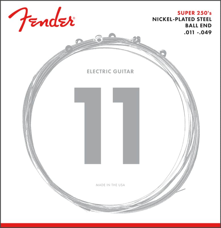 Fender Super 250M Nickel Plated Steel Electric Guitar Strings Gauges .011-049 image 1