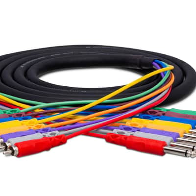 Hosa CPR-803 8-Channel 1/4-Inch TS Male to RCA Male Snake - 9.9-Foot image 1
