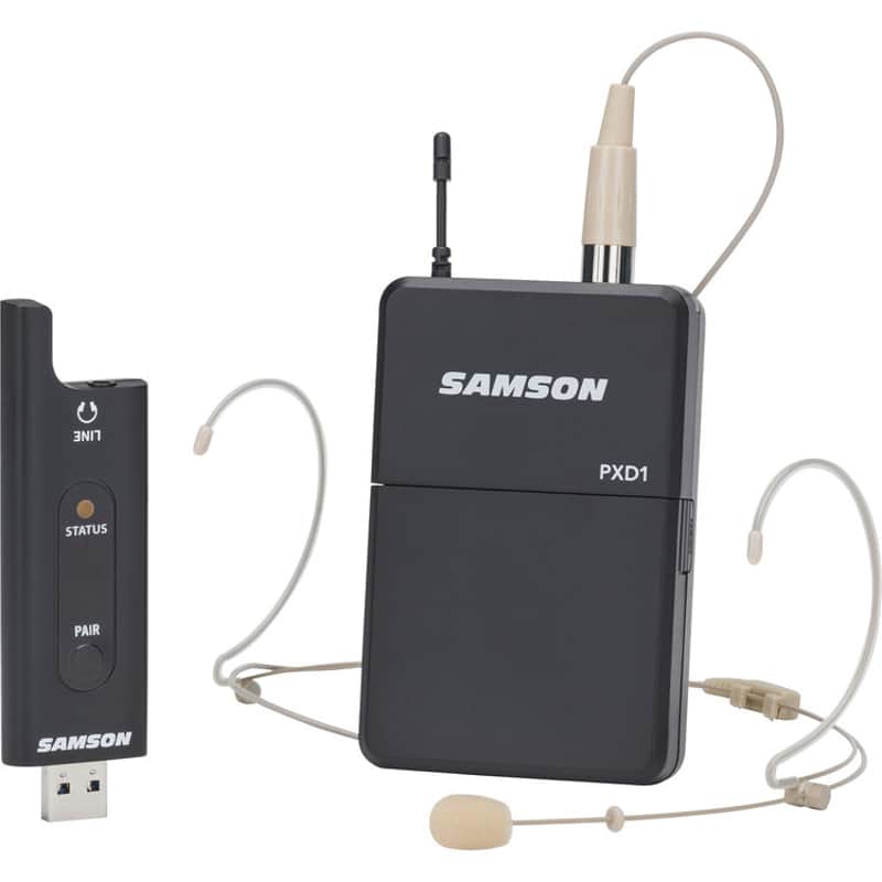 Samson SWXPD2BLM8 Lavalier USB Digital Wireless System with Lavalier Microphone and USB Stick Receiver, Works with Computers and Samson Expedition Portable PA Systems image 1