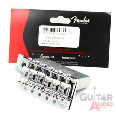Genuine Fender Big Block High/Hi-Mass Mexican Strat Chrome Tremolo Bridge w/Logo image 6