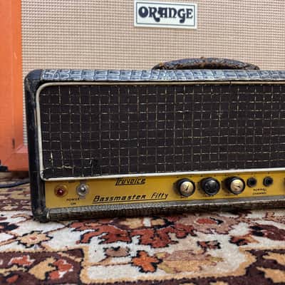 Vintage 1964 Selmer Truvoice Bassmaster 50 Croc Skin Valve Amplifier Head *1960s* image 2