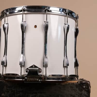 1980s Ludwig 12x14 White Cortex Challenger Series Parade Drum image 6