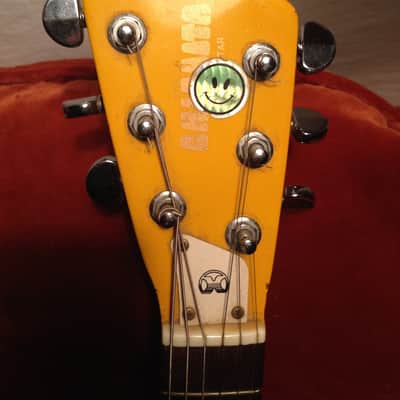Vintage 1980's Rare Hondo Chiquita Yellow Travel Guitar image 5