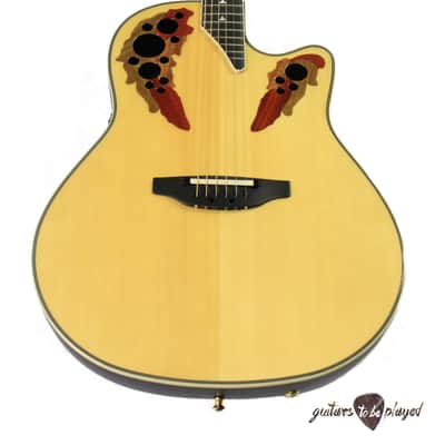 Ovation Elite 2078 AX-4 Deep Contour Acoustic/Electric Guitar - Natural w/ Case image 7