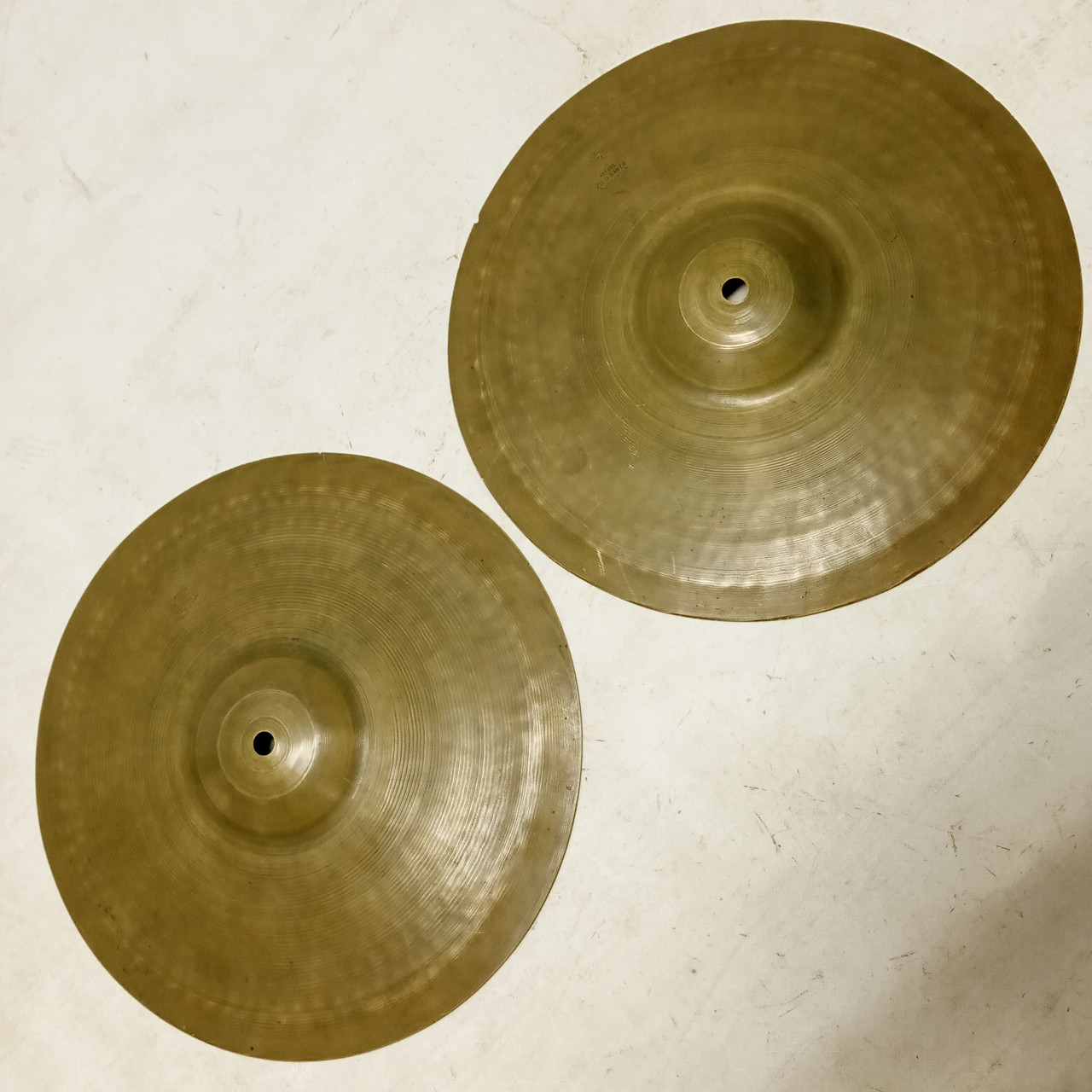 Zildjian 12" 30s Hi-Hats 722g/768g *Signed* Cymbals B20 Avedis USA Vintage Set A — main photograph