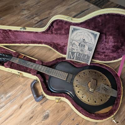 2023 Mule Modest Mavis Resophonic Electric Resonator Guitar Faded Black Relic W/OHSC image 1