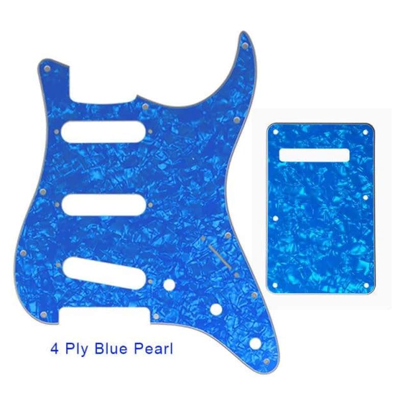 Guitar Pickguard With Back Plate Suit For USA/Mexico Fender Strat Standard SSS ST-4 ply blue pearl image 1