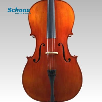 SCHONA SC-02BE Glossy Entry Level Tiger Grain Maple Back/Sides Spruce Top Handmade Cello 4/4 Size Exam Practice Solo Performance image 4