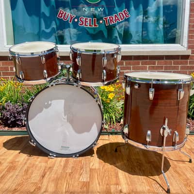 1970s Ludwig Big Beat 3-Ply Drum Set Mahogany Cortex 22/12/13/16 image 10
