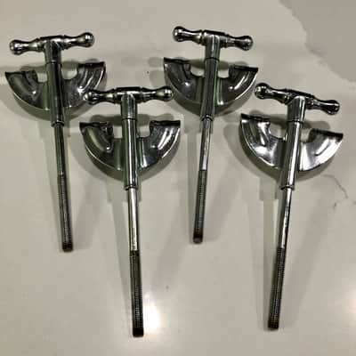 [Set of 4] Unknown Vintage Bass Drum Tension Rods and Claws, MIJ? image 1