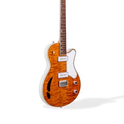 Heatley Guitars Beaumont, 2022 Amber/Ivory, Wolftone P-90's NEW (Authorized Dealer) image 6