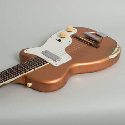 Harmony  H-44 Stratotone Solid Body Electric Guitar (1954), black tolex hard shell case. image 7