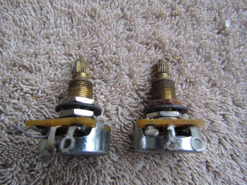 Non Gibson Long Shaft Potentiometers For Les Paul Set Of 2 Long Shaft Potentiometers image 1