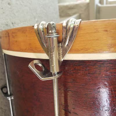 WFL Keystone 1955-59 Marching Snare 14x10 Single Tension Mahogany/Maple Restored Video image 15