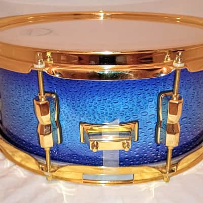 MP CUSTOM MAPLE WARRIOR SERIES SNARE DRUM (C VIDEO) BOTTOM RE-RING 2025 - BRASS/BLUE BUBBLES - FREE SHIP TO C-USA! image 5