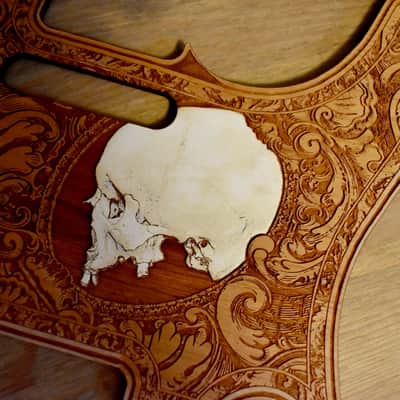 Handcrafted Cherrywood Pickguard for Fender Telecaster – Laser-Engraved Unique Design image 5