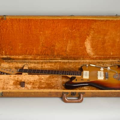 Fender  Jazzmaster Solid Body Electric Guitar (1959), ser. #34376, original tweed hard shell case. image 10