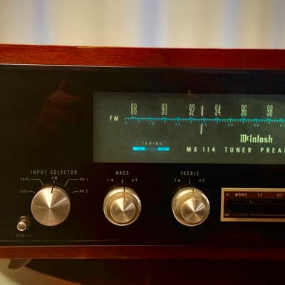πΆβ¨ McIntosh MX114 FM Stereo Tuner Preamplifier w/ Original Walnut Cabinet β Serviced, Excellent Glass, Tested Working image 7