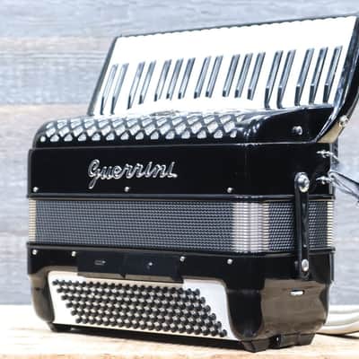 Guerrini Model 624 Black Piano Accordion 120-Bass 41-Key 5-Treble Switch w/Case image 2