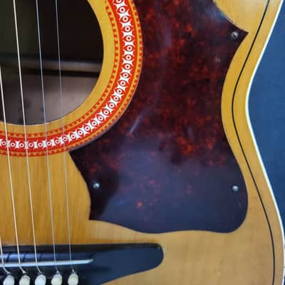 Vintage RARE 1970 Harmony H159 Dreadnought Birch Natural Neck Reset New Strings Pro Setup Original Soft Shell Case image 4