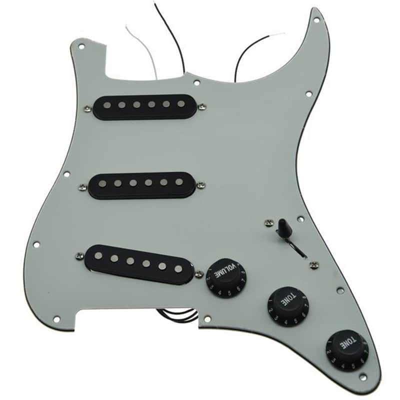 Strat Pickguard Custom-Ivory 3 Ply-BK image 1