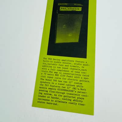 Rickenbacker "Highlights" Foldout Brochure 1970 image 2