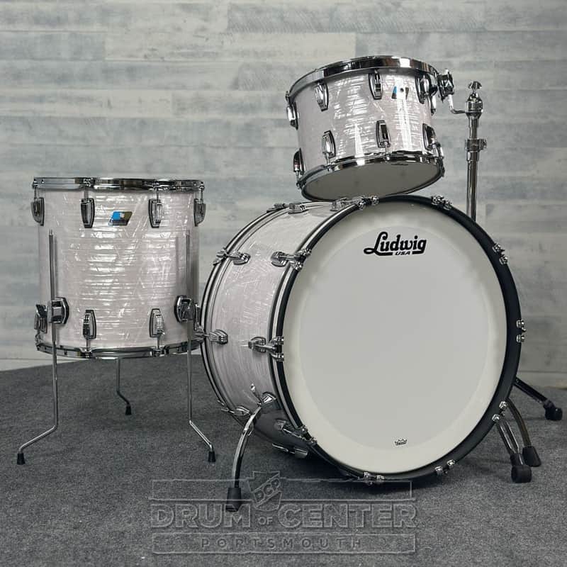 Ludwig Classic Maple "Super 70s" 3pc Drum Set 24/14/16 70s White Marine Pearl - DCP Exclusive! image 1