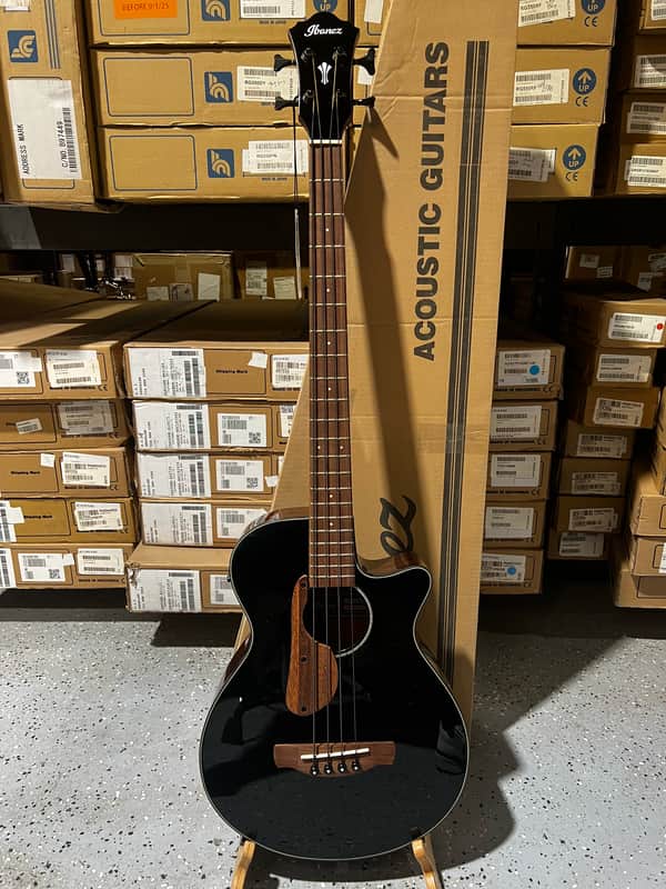 Ibanez AEGB24E AEG Acoustic-electric Bass Guitar - Black High Gloss image 1