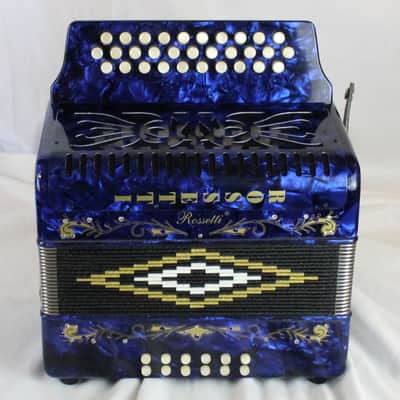 NEW Blue Decorated Rossetti Diatonic Button Accordion MM GCF Sol 31 12 image 2